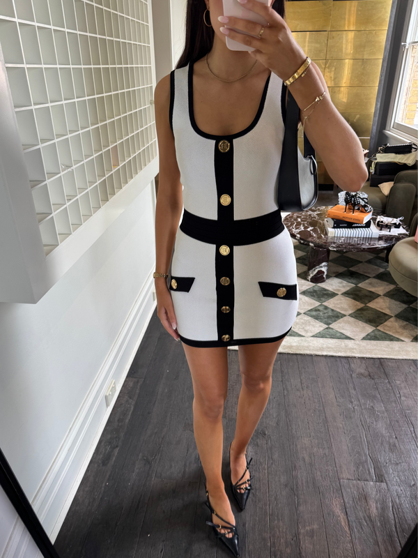 Balmain Two-Tone Mini Dress