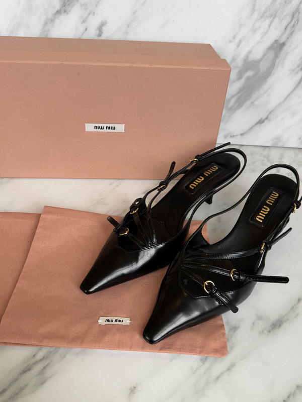 Miu Miu - Buckle Pointed Slingback