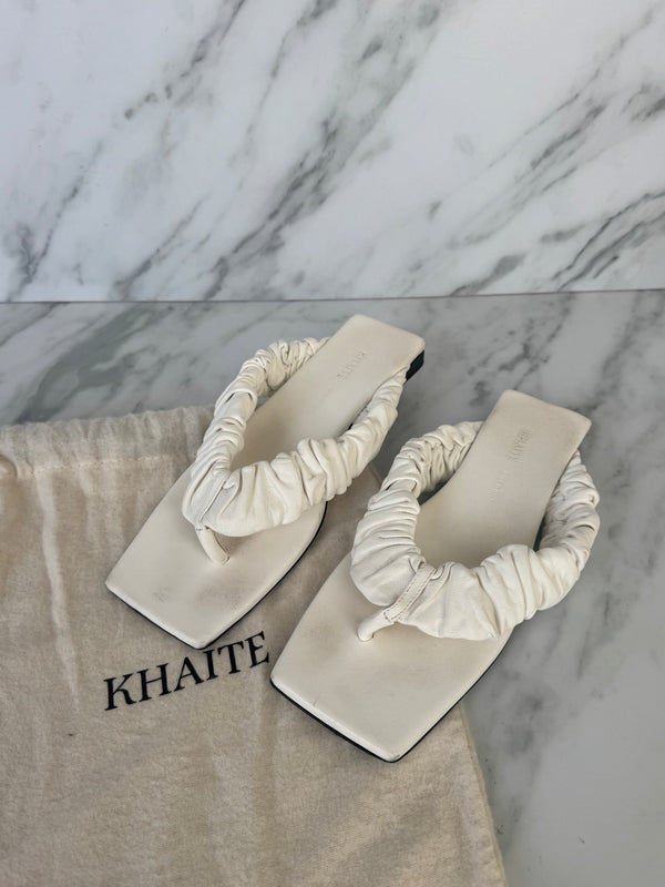 Khaite Ash White Sandals