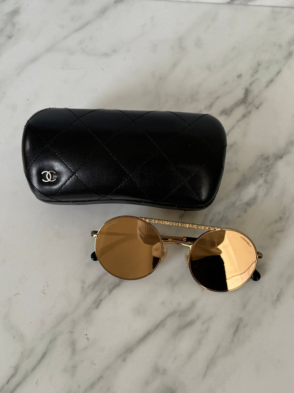 Chanel Bronze Gold Mirror Sunglasses