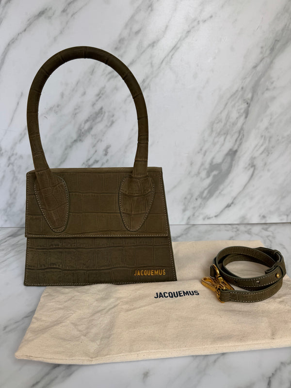 Jacquemus - Croc embossed nubuck leather bag