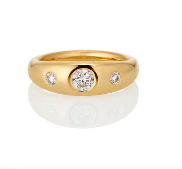 Olivia Bond - 18ct 3 Stone Gypsy Ring with Diamonds